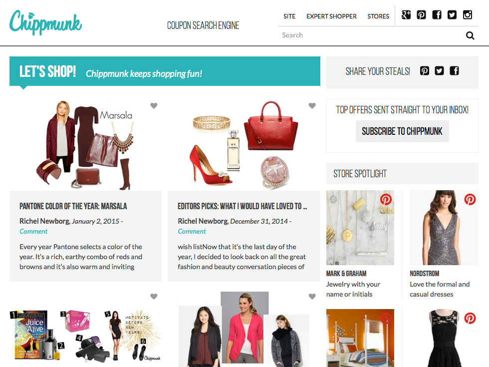 Chippmunk blog branding and UI design