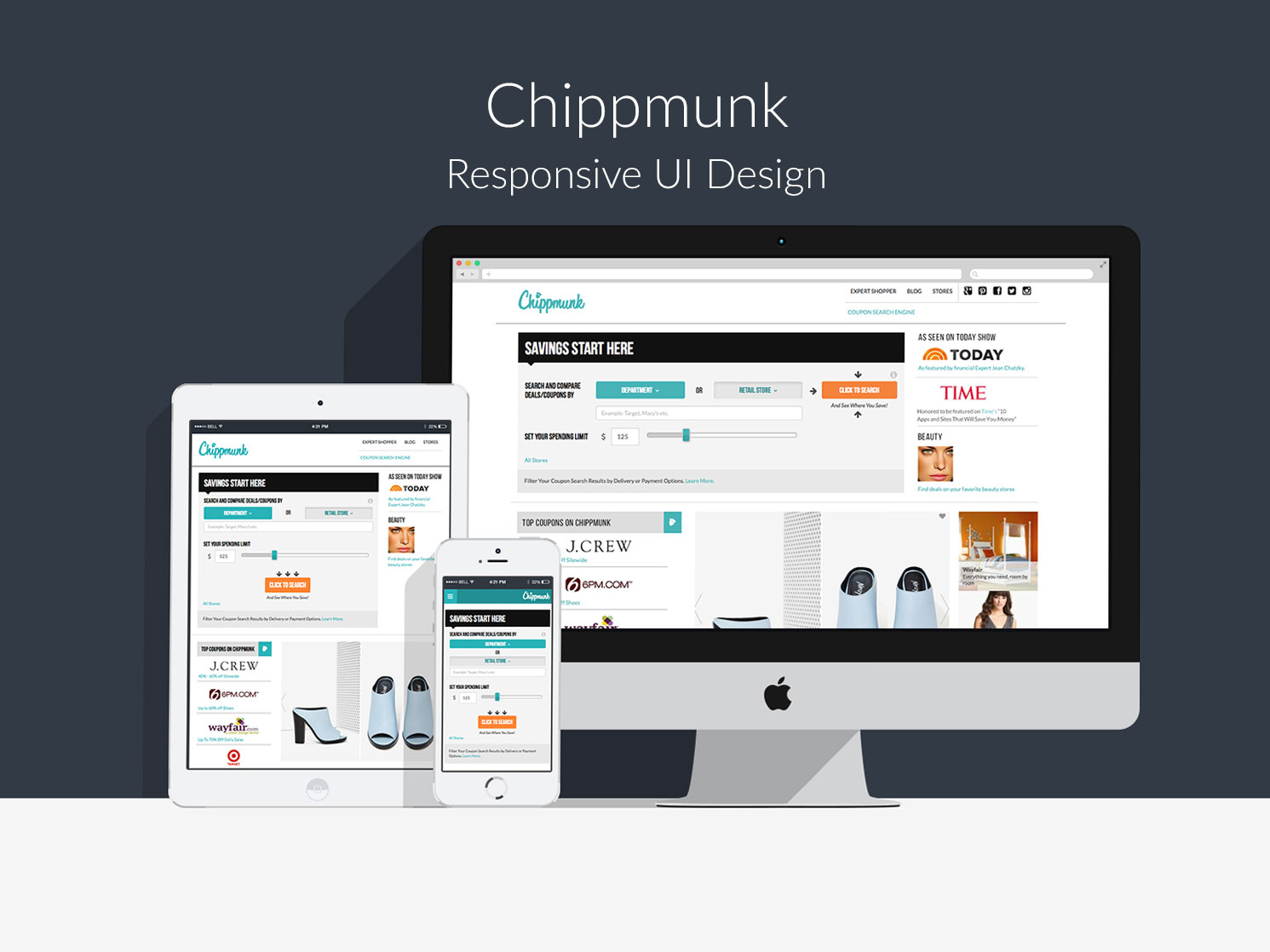 Chippmunk home page UI design