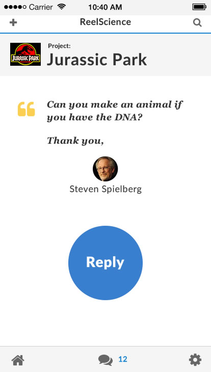 Reel Science answer screen